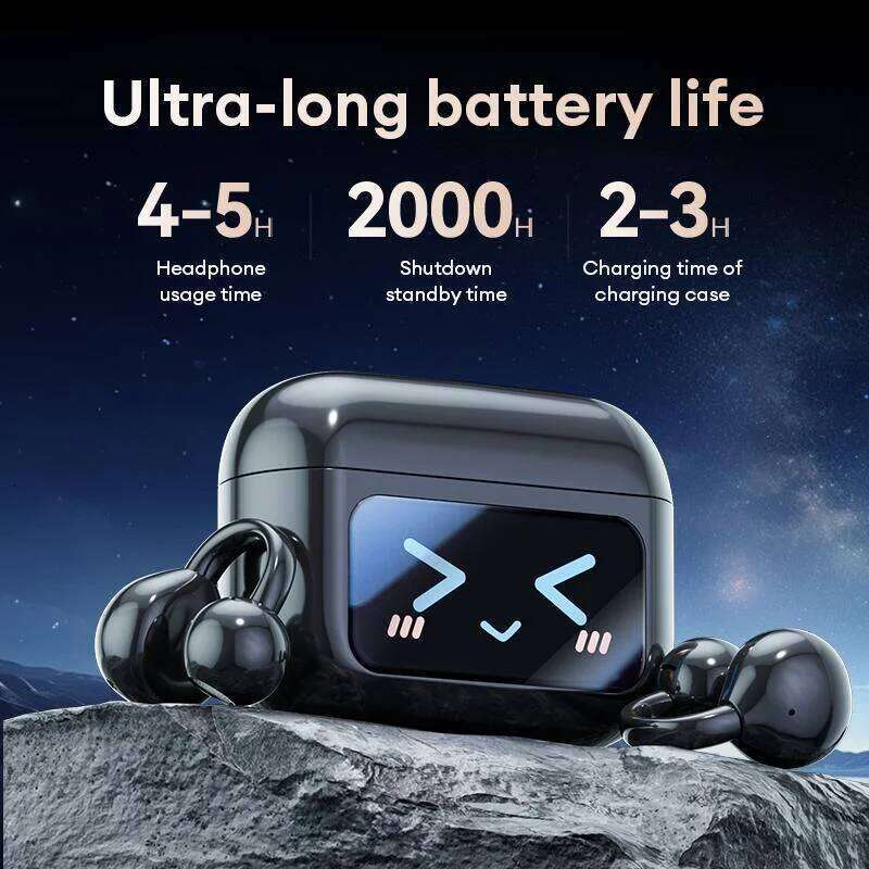 Wireless Ear Clip Earphones with Touch Screen 144 Languages AI Real Time Translation Headphones Smart 5.4 Earbuds 26W0321