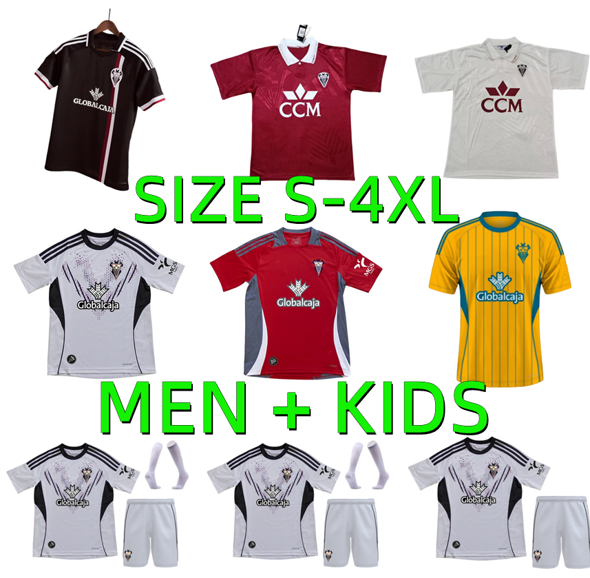 25 26 Albacete Balompie soccer jerseys 1994 1995 retro 2025 2026 Vallejo Manu Fuster Jonathan Dubasin Fran alvarez Flavien Boyomo Riki football shirts Men kids kits