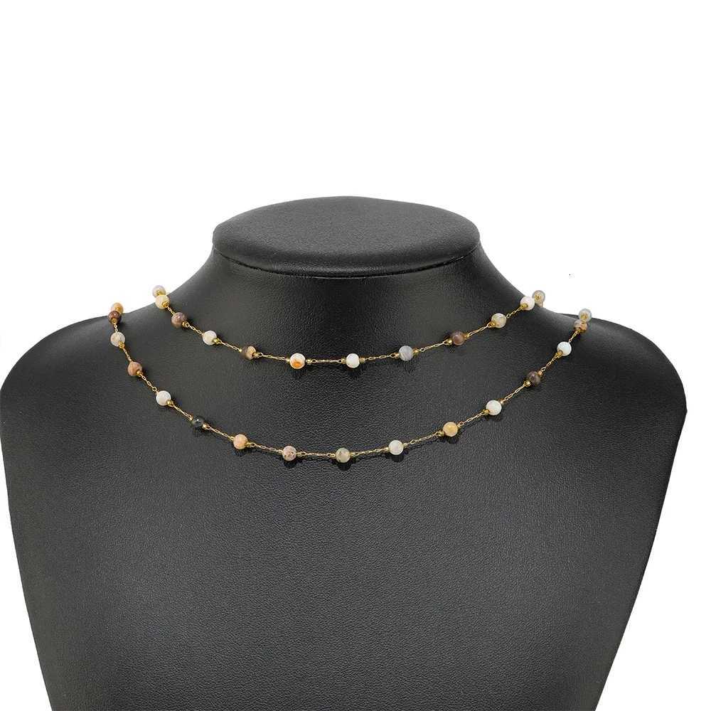 1 Meter Gold Plated Stainless Steel 4mm Beads Natural Stone Chains for DIY Women Jewelry Making Earrings Necklace Findings Bulk H260321 - view 5