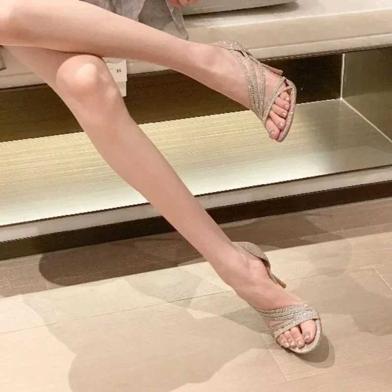 New Diamond High Heel Sandals Women Shoes French Sandals High Heels Platform Sandals Large43 C260321