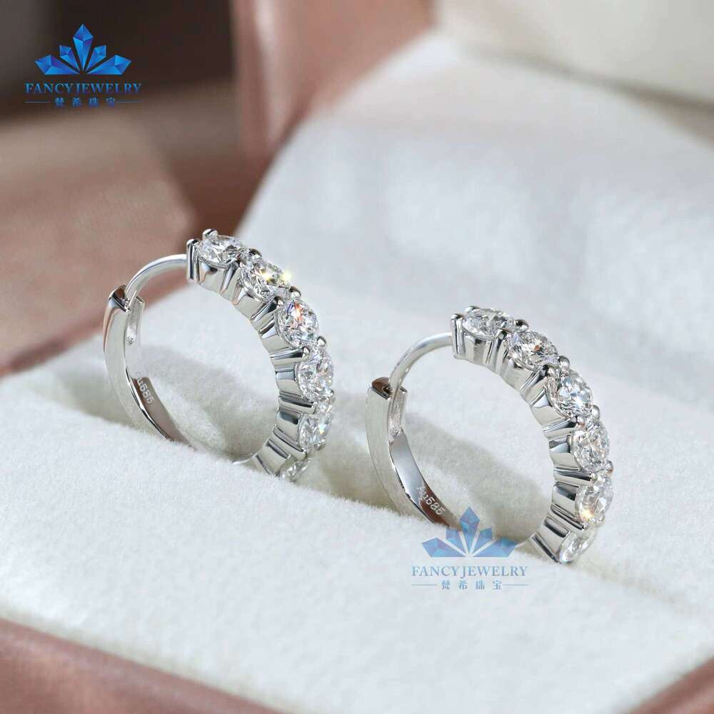 Direct Gold Factory 14K Lab Jewellery Western Girls LAB Cluster Earring Real Diamond Earrings