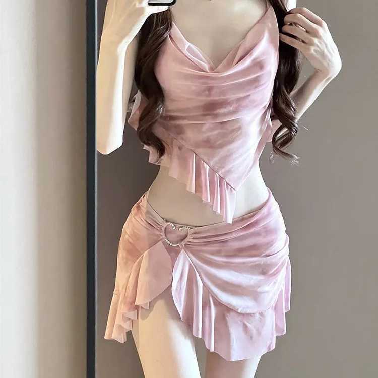 Bikini Swimsuit Womens Three Piece Set High-end Split Flesh Covering Conservative Beach Vacation Hot Spring Swimsuit M260321