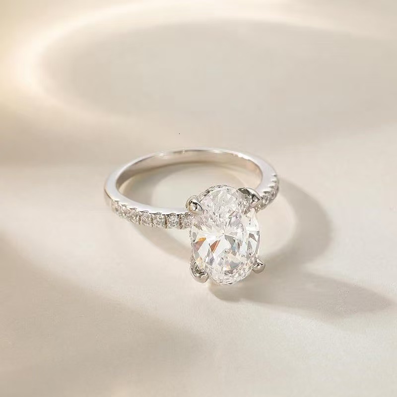 Custom 21CT Vvs Lab Grown Diamond Engagement Rings for Women Luxury Yellow Gold 925 Silver Diamond Engagement Ring Fine Jewelry