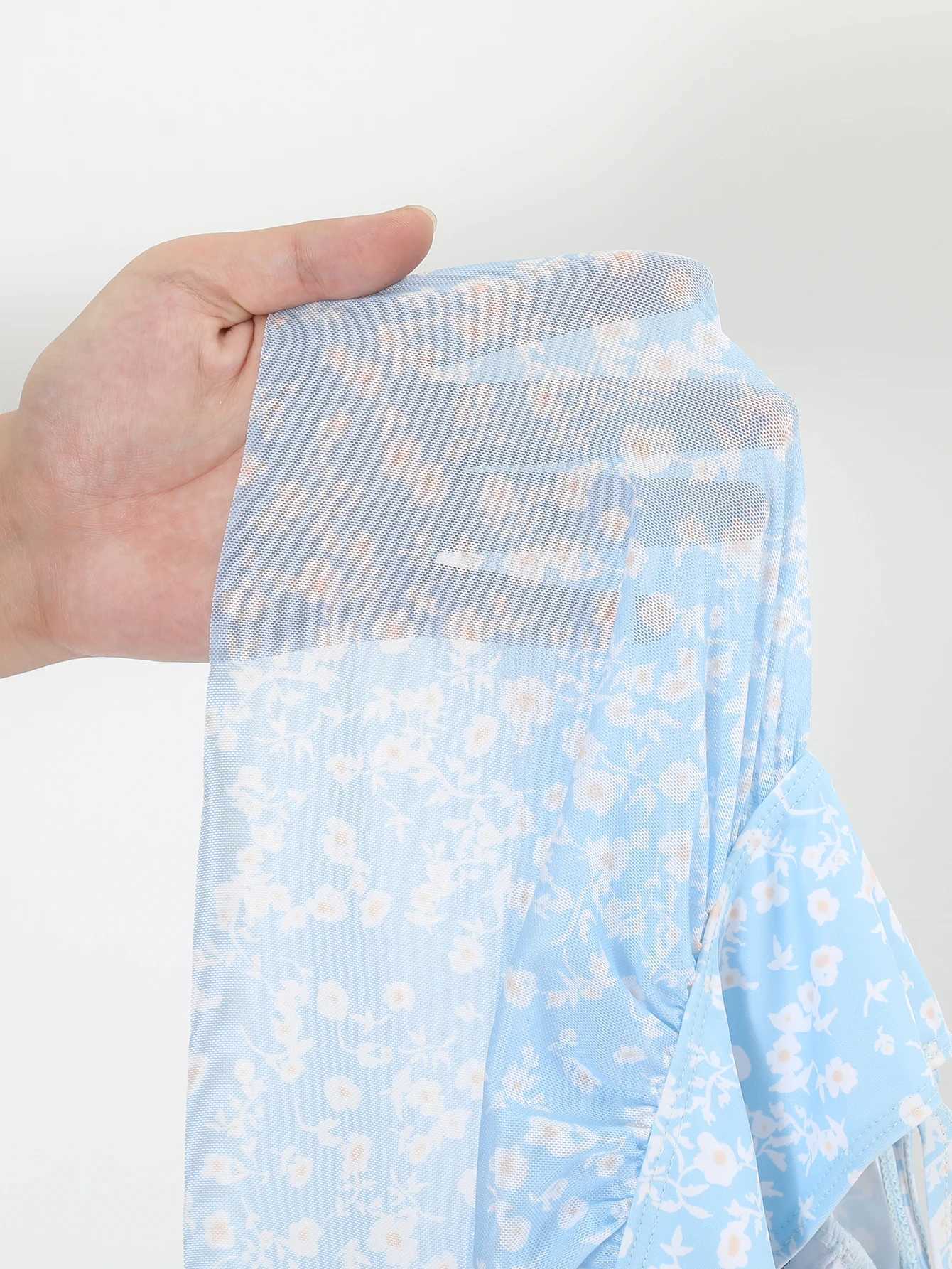 2026 Ruffle Tankini Two Pieces Strappy Swimsuit Women Drawstring Swimwear Female Bathers Bathing Swimming Swim Suit Beachwear M260321