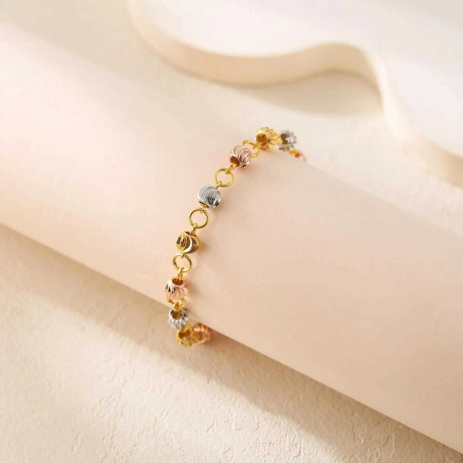 Triple Color Textured Beaded Adjustable Link Chain for Women Girls Fashion Jewelry Gift for Birthday Christmas H260321 - view 5