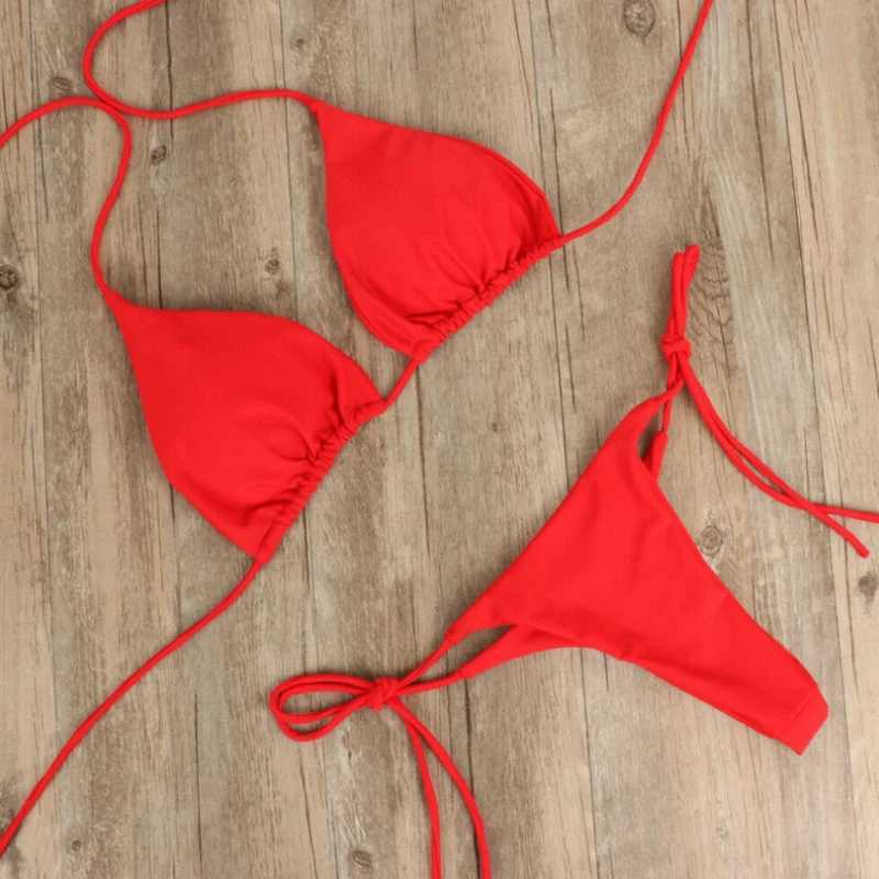 Summer Swimsuit Women Sexy Bikini Set Push-up Padded Bra Thong Two Pieces Swimwear Beachwear Bathing Suit Female Sexy Swimsuits M260321