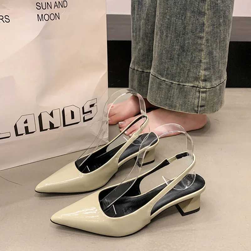 Summer New Pointed High Heels Womens Sandals Casual Shallow Mouth Shoe Fashion Elegant Ladies Shoes Zapatillas Mujer C260321