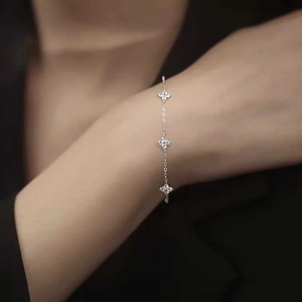 Monkton 925 Sterling Silver Shiny Zircon Flower for Women Daily Temperament Exquisite Jewelry Gifts H260321 - view 7
