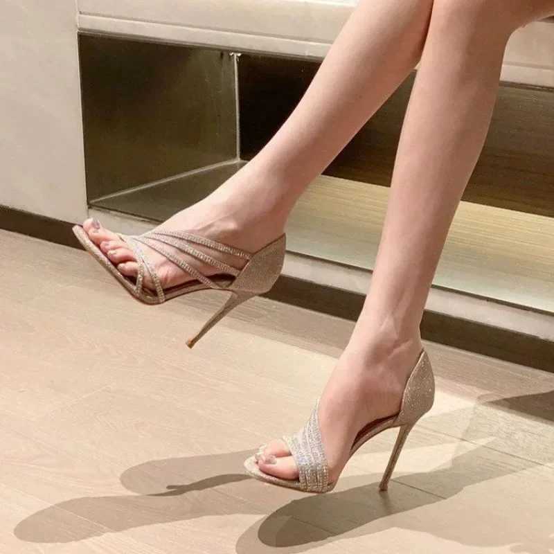 New Diamond High Heel Sandals Women Shoes French Sandals High Heels Platform Sandals Large43 C260321