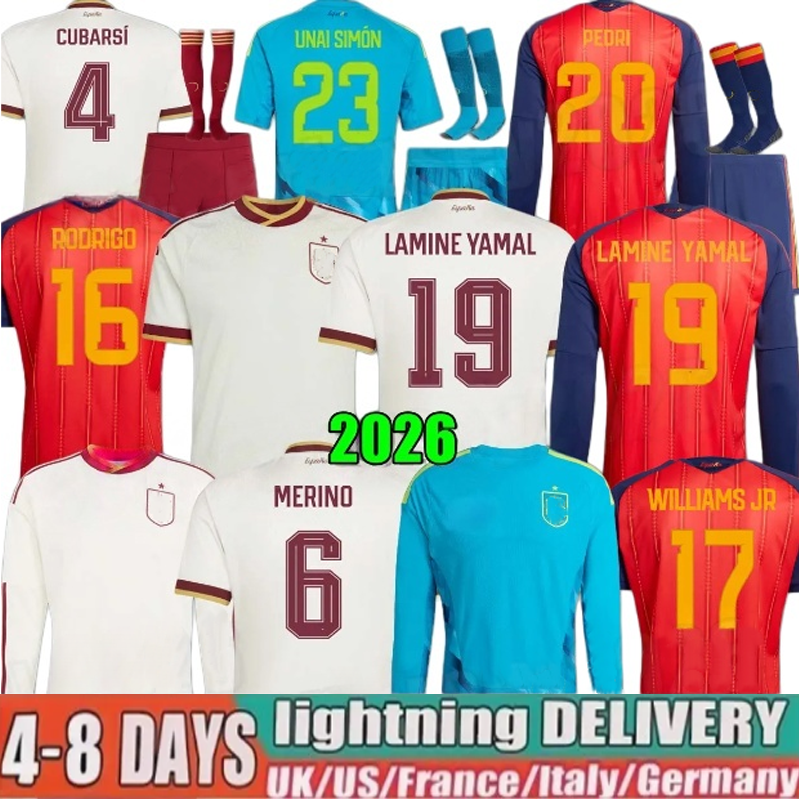2026 27 World Cup Kit Spain Jersey Kids LAMINE YAMAL Soccer Jerseys PEDRI Carvajal Football Shirts WILLIAMS JR MERINO RODRIGO OLMO OYARZABAL camiseta espana mundial
