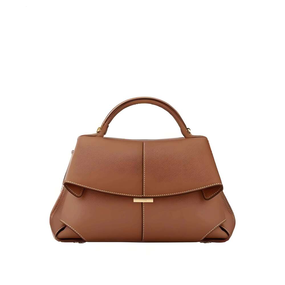 2025 French Mokki Edition Genuine Leather Women's Niche Fashion Handbag Crescent Shoulder Messenger Bag