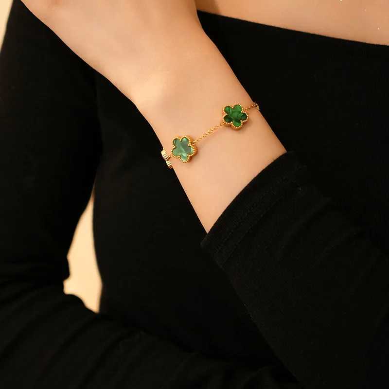 Adjustable Gold-Plated StainlESS Steel Plant Flower With Five Petals Womens Luxury Gifts H260321 - view 6