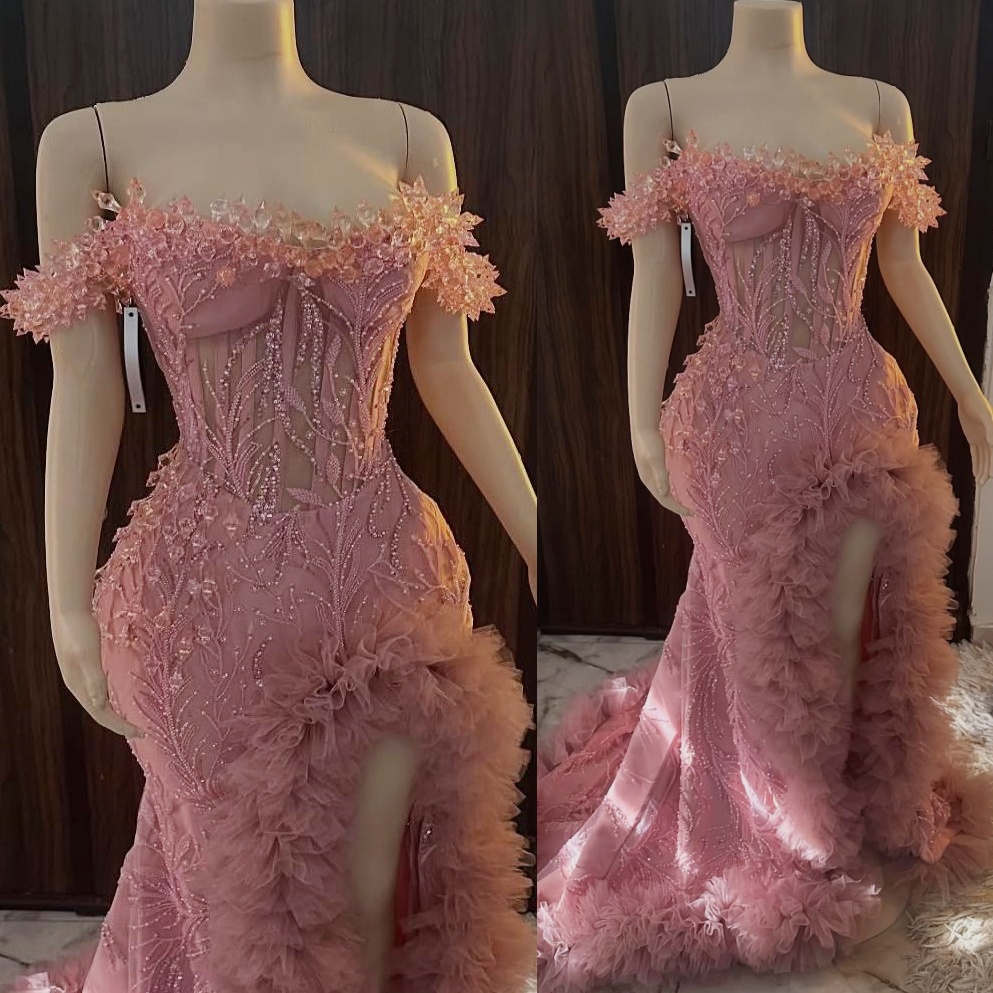 2k26 Blush Pink Prom Dress 2026 Mermaid Crystals Dresses Rhinestones Sequined Lace Evening Dress Sequined Birthday Formal Women Pageant Party Gowns ZJ