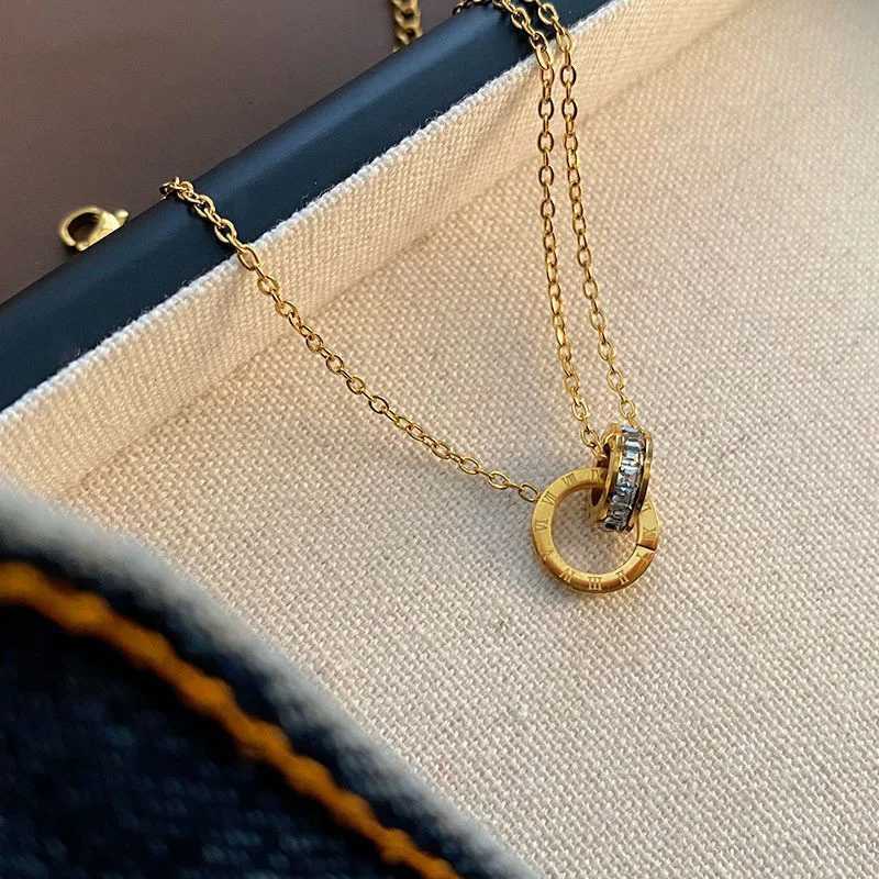 Luxury Gold Plated Stainless Steel Dazzling Zircon for Women Girls Roman Number Design Fashion Charm Party Jewelry Gift H260321 - view 4