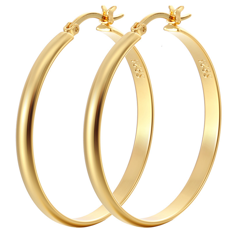 European and American style brass 14K gold-plated unique exaggerated circle fashion niche versatile original large hoop earrings ddmythur