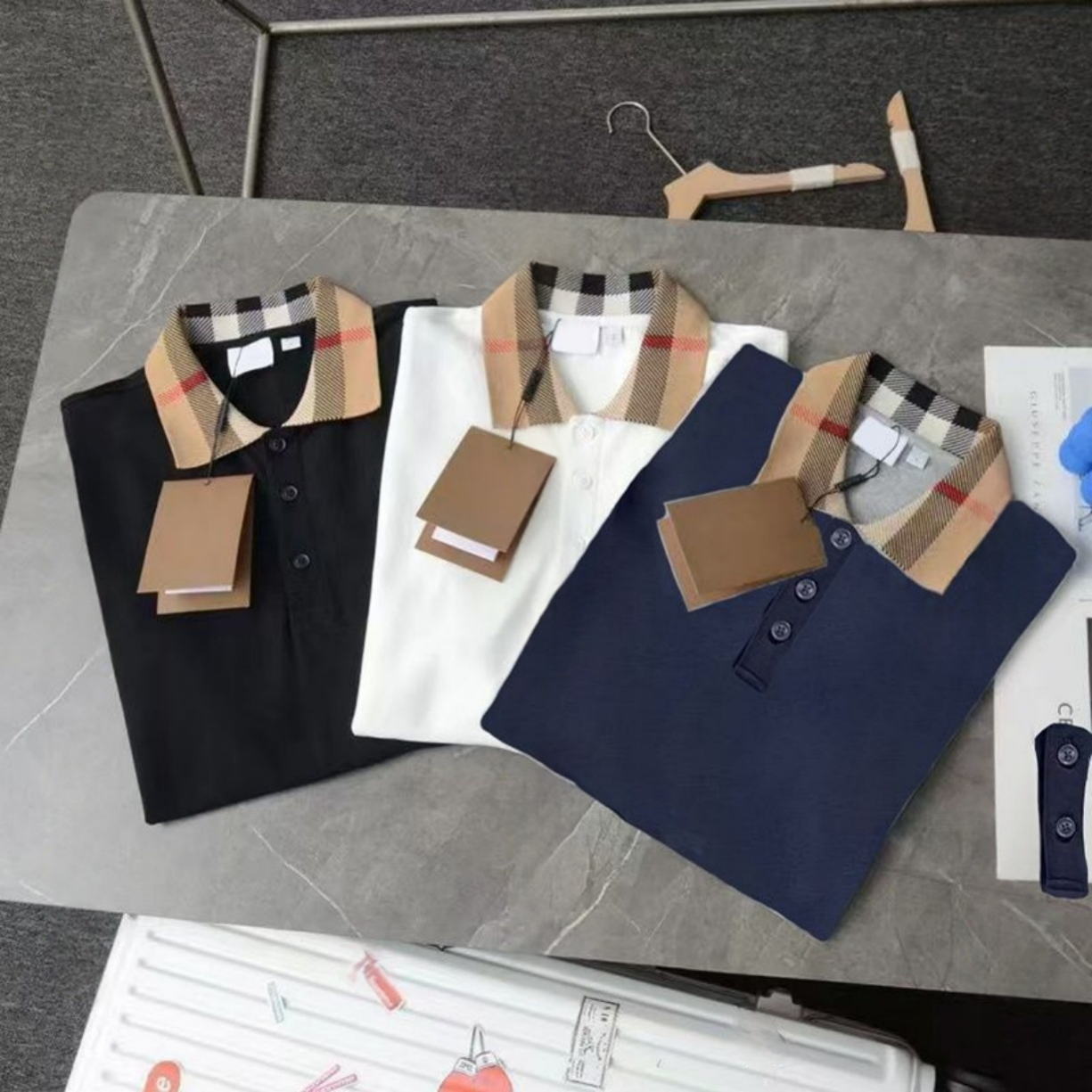 New designer Men's polos men T-Shirts Short Sleeve T shirt polo shirt High Quality letter printing pattern clothes clothing tee black and white Tees Asian size M-3XL