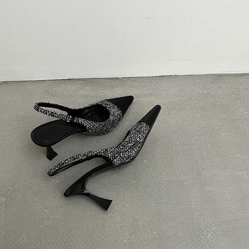 Designer Summer Pointed Toe Women Sandals Fashion Elegant Shallow Singbacks Shoes Ladies Party Dress High Heel Sandalias C260321