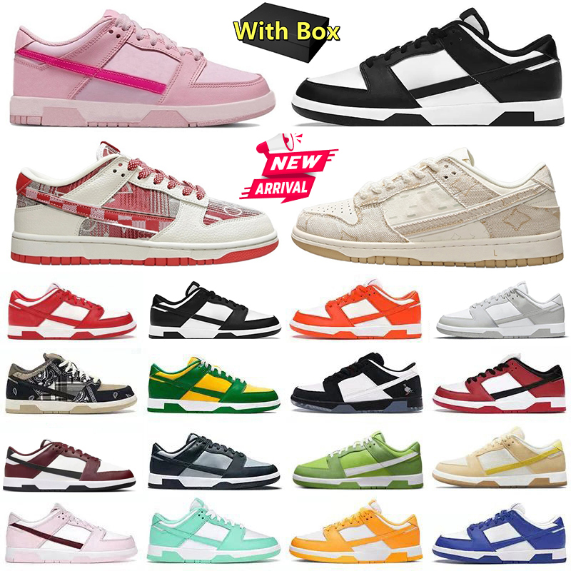 Designer Casual Shoes for Men Women Sport Sneakers Panda Sail Triple Black White Pink Sand Syracuse Candy Pine Green Outdoor Trainers With Box