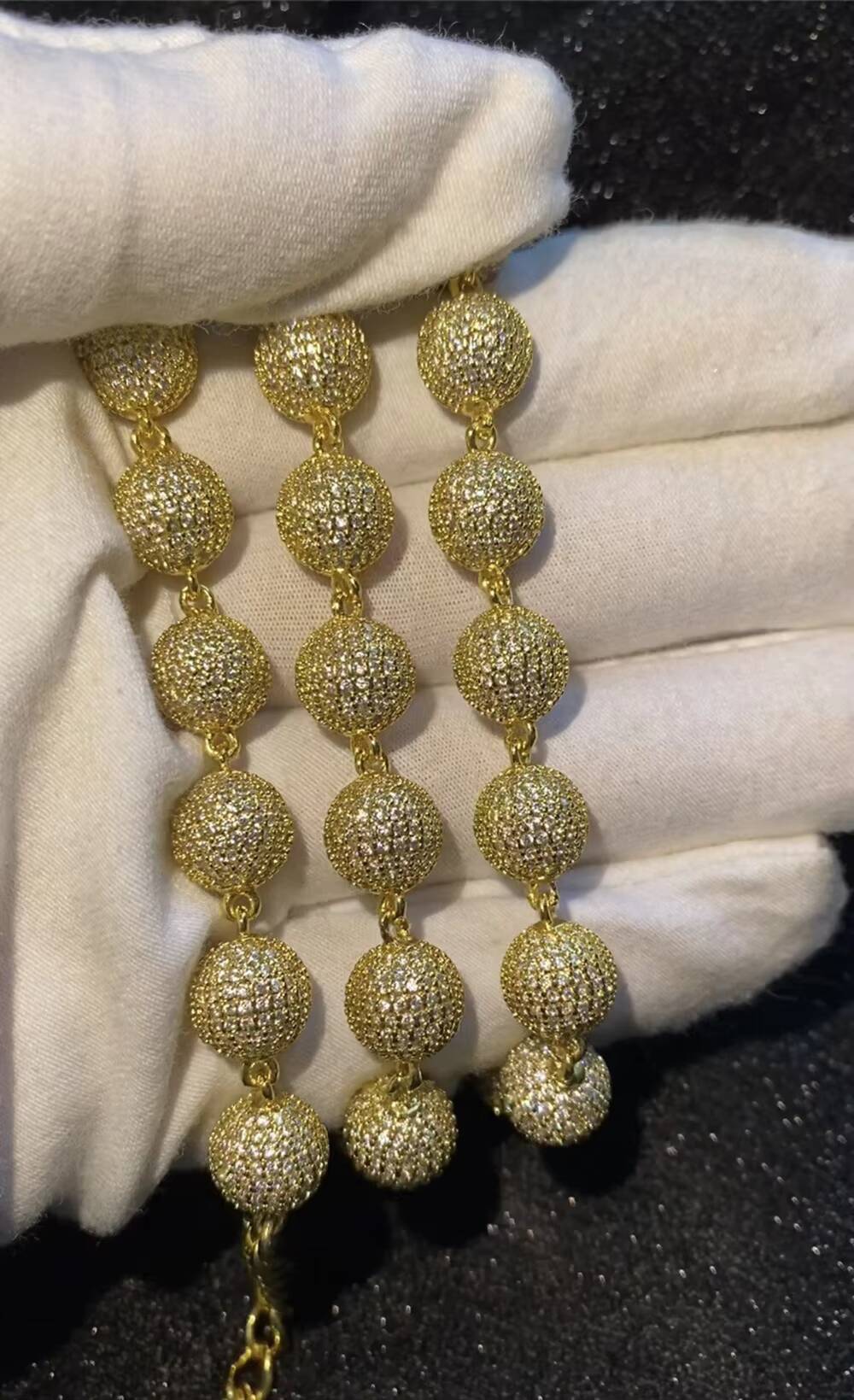 Ound Bead Cuban Chain Link Necklace Iced Vvs Gold Plated Copper Hip Hop Jewelry For Men Women Multi Color Wholesale Custom - view 5