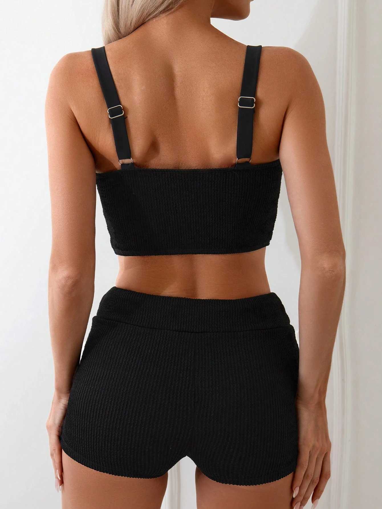 Bikini 2025 New European and American Lace-up Swimsuit Womens High-end Beach Spa Swimsuit Conservative M260321