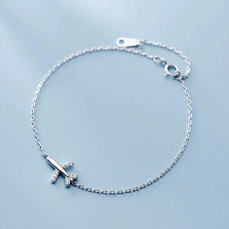 Modian Fashion 925 Sterling Sliver Luminous CZ Cute Mini Airplane for Women Link Chain Korea Style Fine Jewelry Bijoux H260321 - view 5