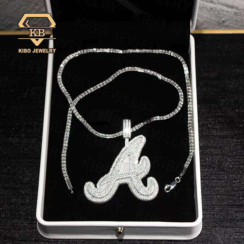 New Design 2-Inch 925 Sterling Silver Iced Hip Hop Pendant Fashionable Letter Custom Moissanite For Men Pendants & Charms