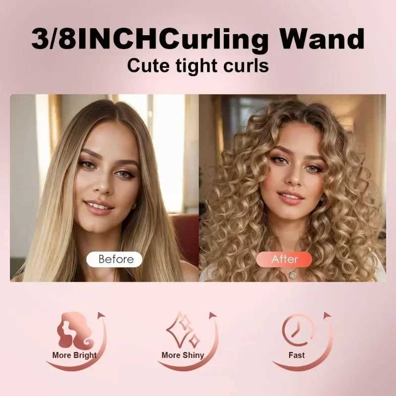 Mini Hair Curling Iron 9mm Curler Wand Professional Curly Tongs Ceramic Electric Salon Styling Tool Small Crimping Iron Curler C260526