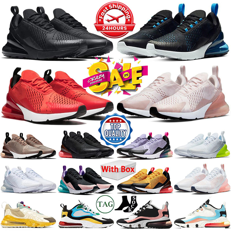270 Running Shoes 270s React Triple Black White Sneaker Light Soft Pink Anthracite Core White Olive UNC Light Bone Grape Brown Red Mens Womens Sport Sneakers With Box