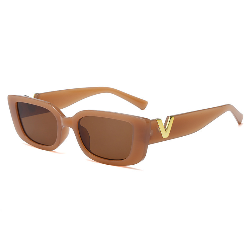 Designer Luxury Brand Fashion Trend New Women's Small Frame Sunglasses Square Hip-hop Jelly Colored Sunglasses Are The Same As The Popular Styles