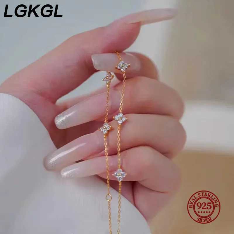 LGKGL 925 Sterling Silver Zircon Starry 18K Gold Womens Commuting Adjustable Chains Jewelry H260321 - view 3