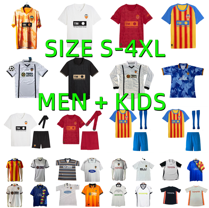 95 96 97 99 00 01 03 04 06 07 retro valencias fc soccer jerseys 2025 2026 Aimar MENDIETA Romario ANGULO Gaya CAVANI GUEDES GAMEIRO M.Gomez 25 26 football shirt man kids kit