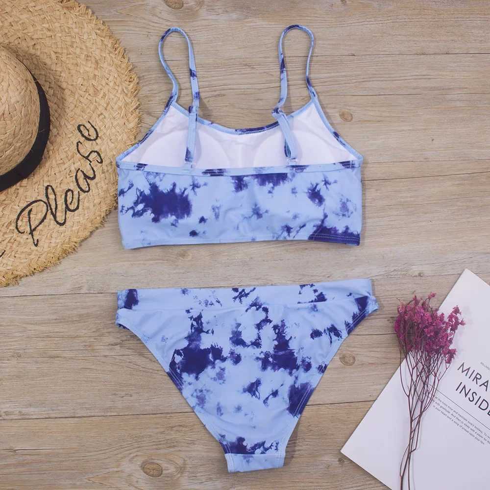 Striped Printing Girls Swimsuits Bikinis Set Girls 2 Pieces Swim Suit Biquini Girl tankini Children Swimwear Kids Bathing Suit M260321