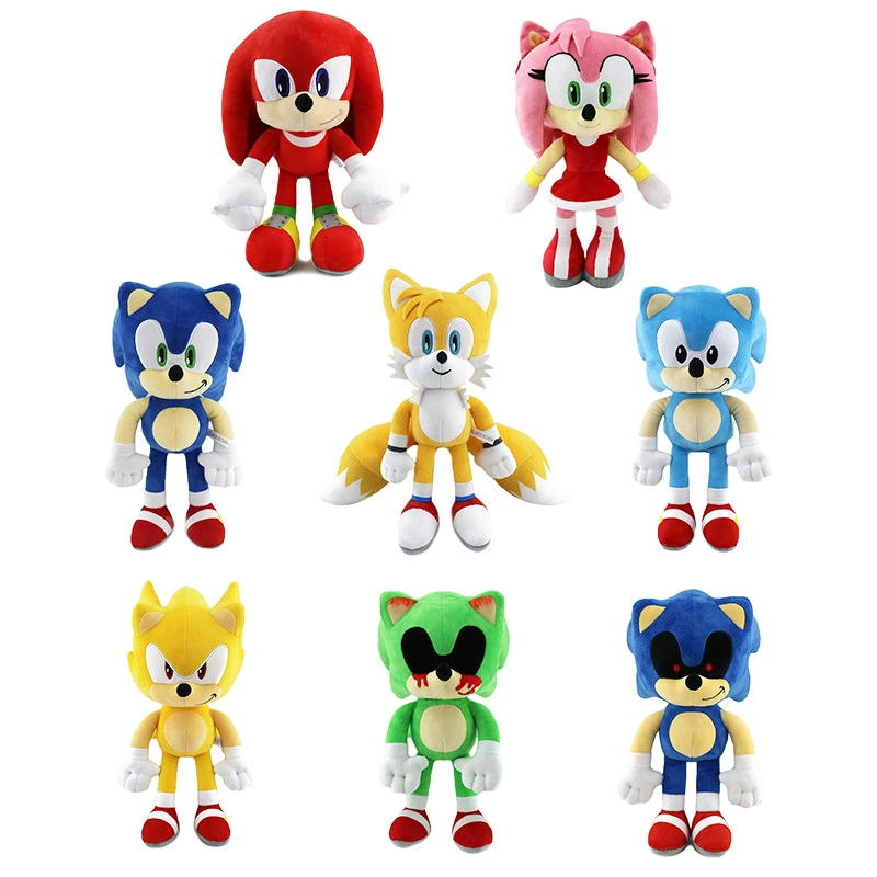 30cm Big Head Hedgehog Super Sonic Mouse Plush Doll Cartoon Big Head Version Plush Toy Doll