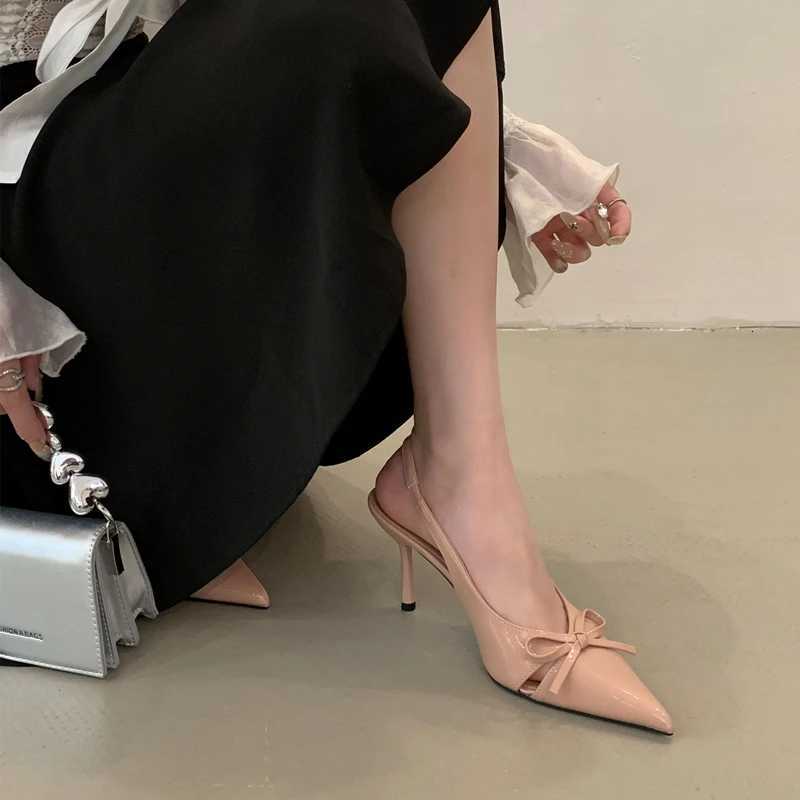 Sharp Pointed High Heels Womens Bag Toe Sandals 2025 Summer New Style Temperament Nude Single Shoes heels women shoes C260321