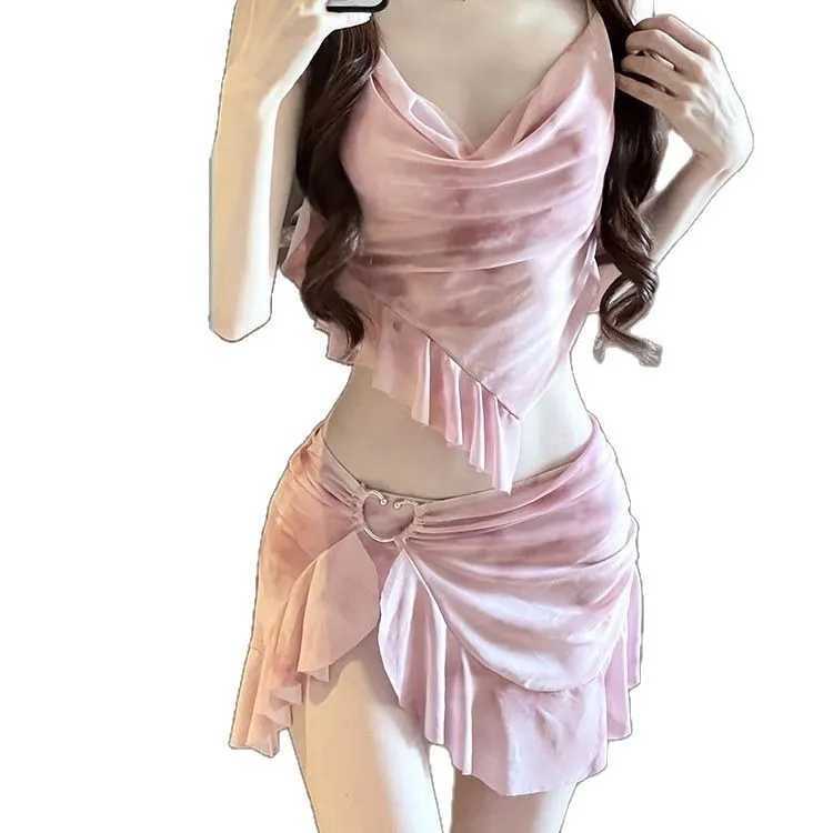 Bikini Swimsuit Womens Three Piece Set High-end Split Flesh Covering Conservative Beach Vacation Hot Spring Swimsuit M260321