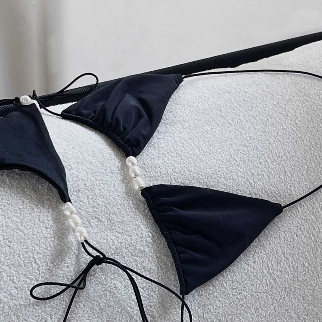 Sexy Bikini Women Swimsuit Female Swimwear Bandeau Biquini Thong Bathing Suit Shiny Swimming Suits Halter Bodysuit Beachwear M260321