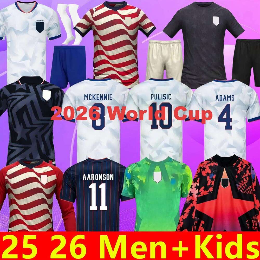 25 26 27PULISIC world cup United states 2026 Soccer Jerseys McKENNIE REYNA AARONSON WEAH SWANSON USAs MORGAN RAPINOE Adams 2025 2026 Men kids kit woman football shirt