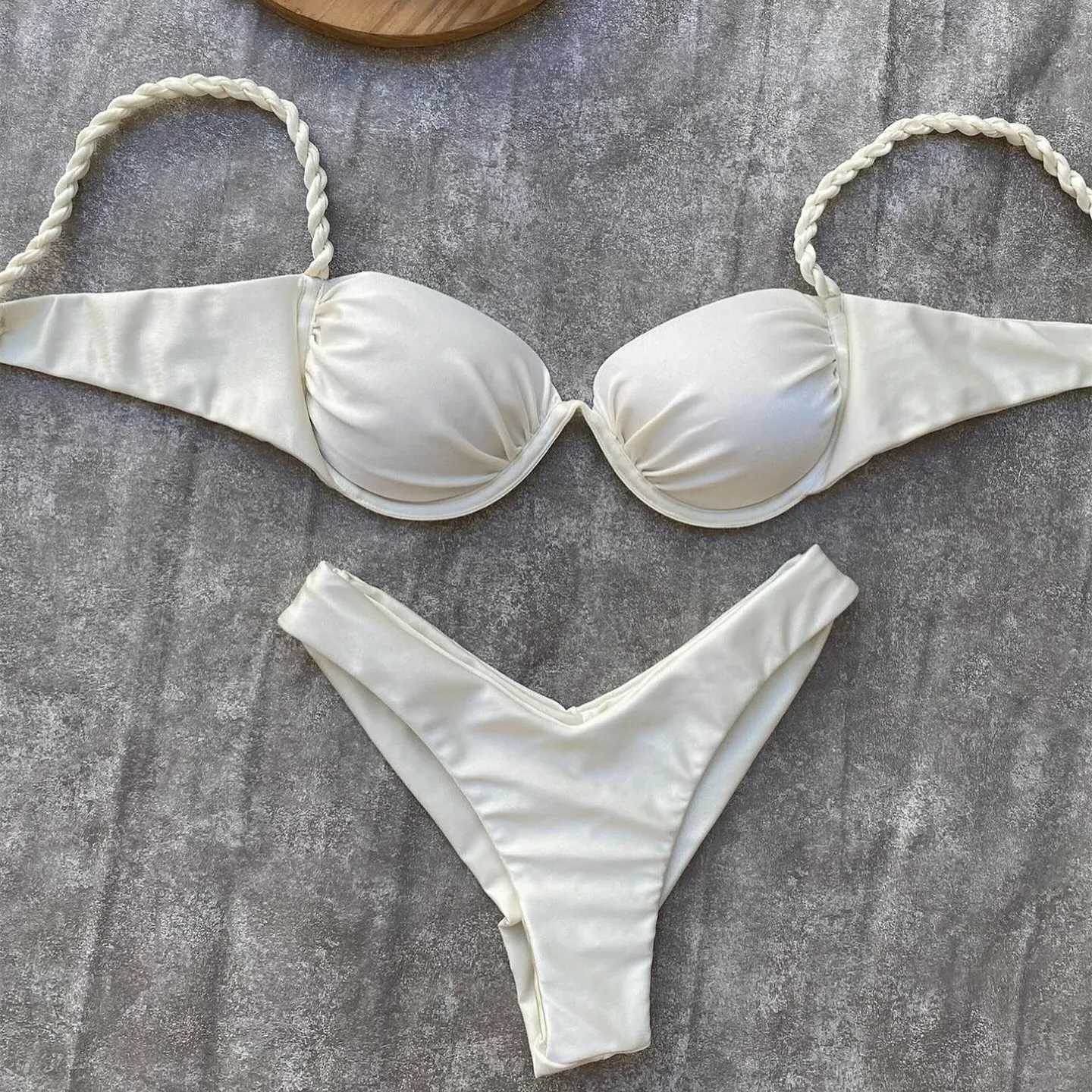 Push Up Bikini 2025 Sexy Women Swimsuit Female Swimwear Floral Bikini Set Brazilian Biquini Swimming Suit Solid Shiny Beachwear M260321