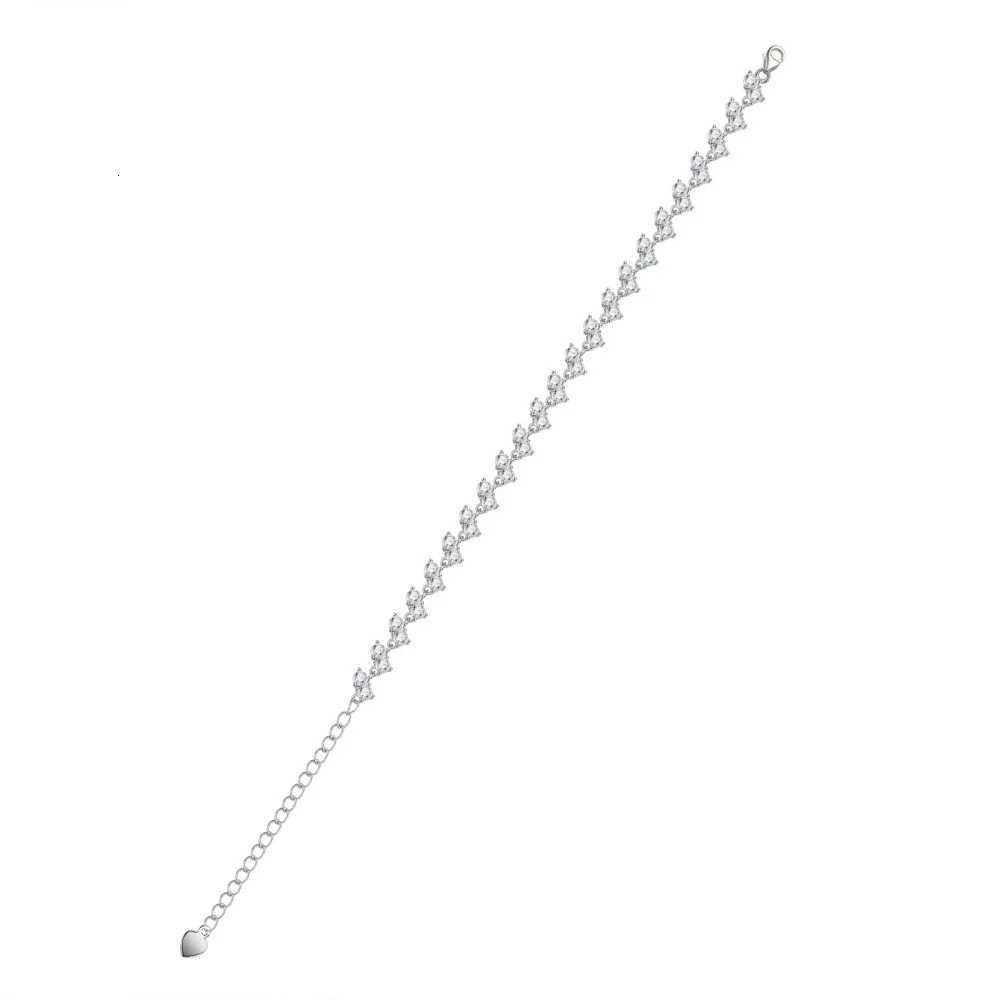 GXTRS 3mm Full Moissanite Women 925 Sterling Silver Elegant Lab Diamond Hand Chains Wedding Gifts No Fade Fine Jewelry H260321 - view 6