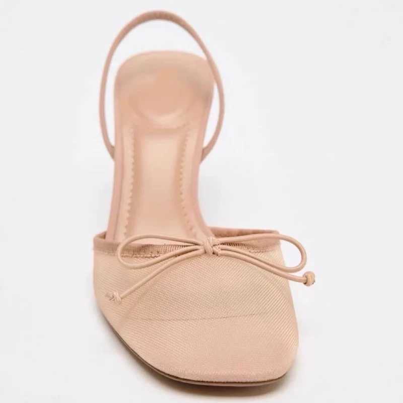 Summer New Mesh Breathable High Heels Sandals Women Elegant Party Dress Shoes Ladies Hollow Fashion Slingbacks Slippers Women C260321