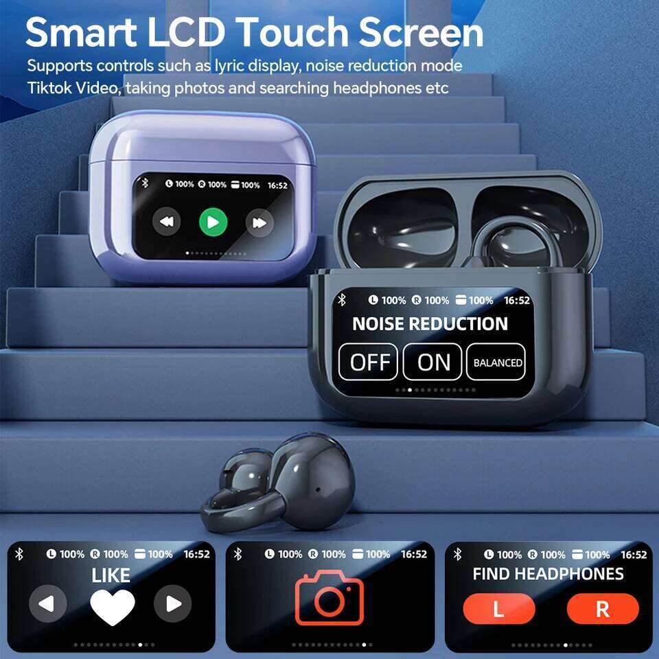Wireless Ear Clip Earphones with Touch Screen 144 Languages AI Real Time Translation Headphones Smart 5.4 Earbuds 26W0321