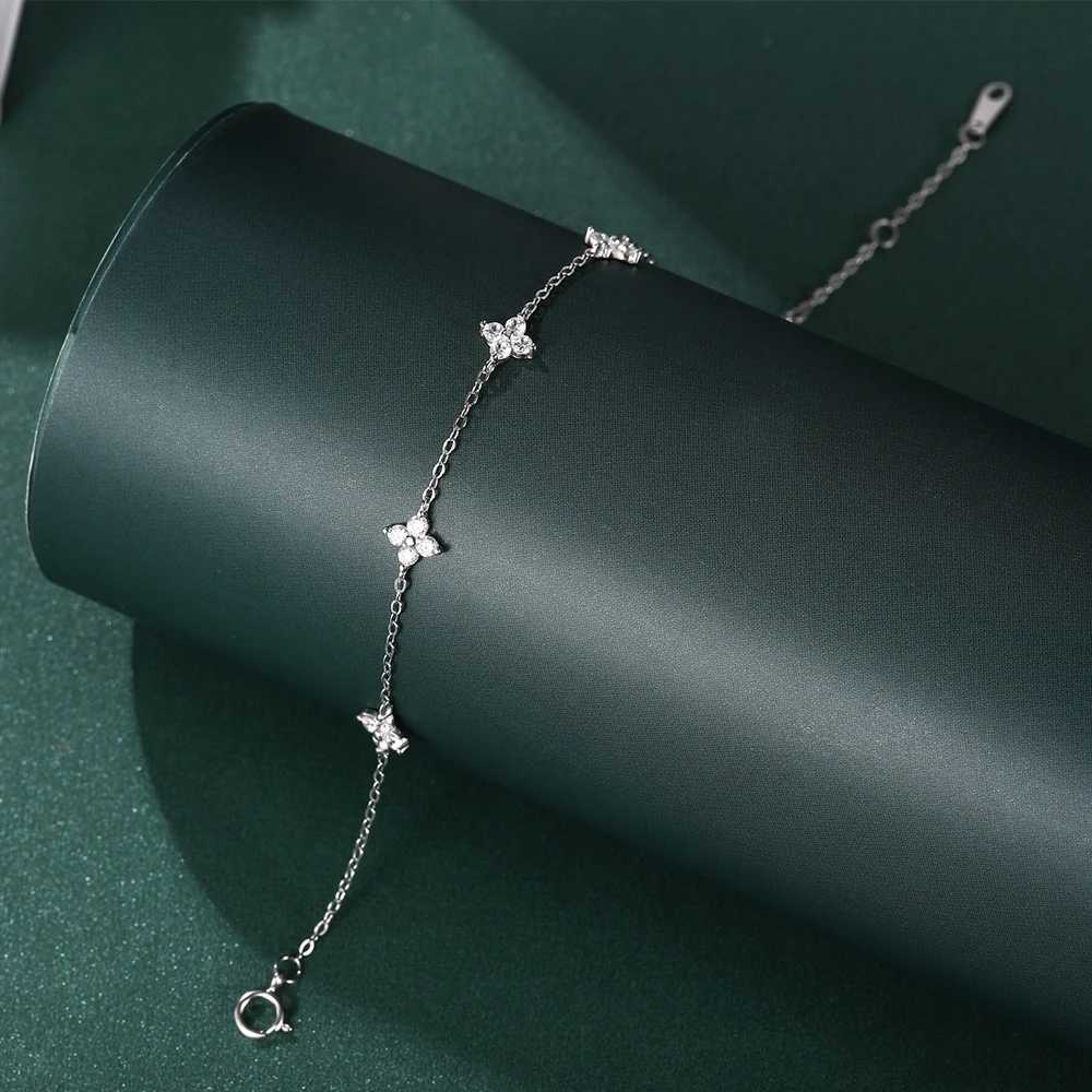 Monkton 925 Sterling Silver Shiny Zircon Flower for Women Daily Temperament Exquisite Jewelry Gifts H260321 - view 3