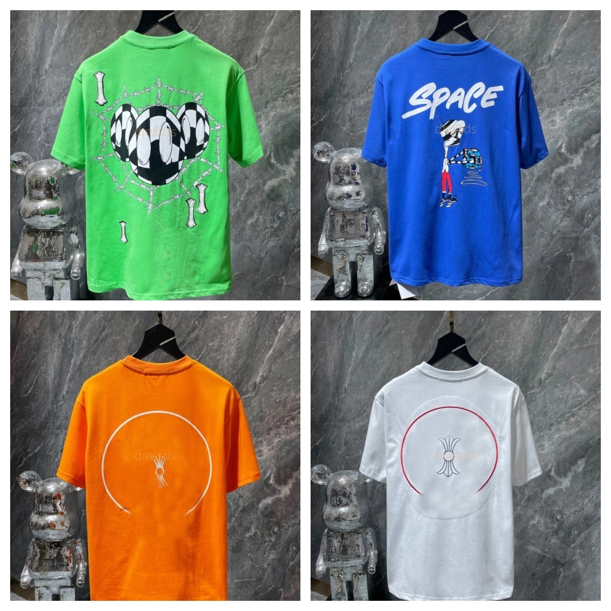 Ch Jersey Designer shirt Men T Shirts Loose Oversize Tees Apparel Fashion Tops Mans Casual Chest Letter Shirt Cross Shorts Sleeve Cross t shirts S-XL