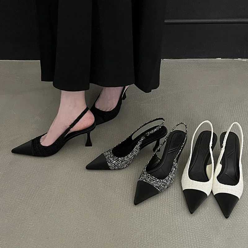 Designer Summer Pointed Toe Women Sandals Fashion Elegant Shallow Singbacks Shoes Ladies Party Dress High Heel Sandalias C260321