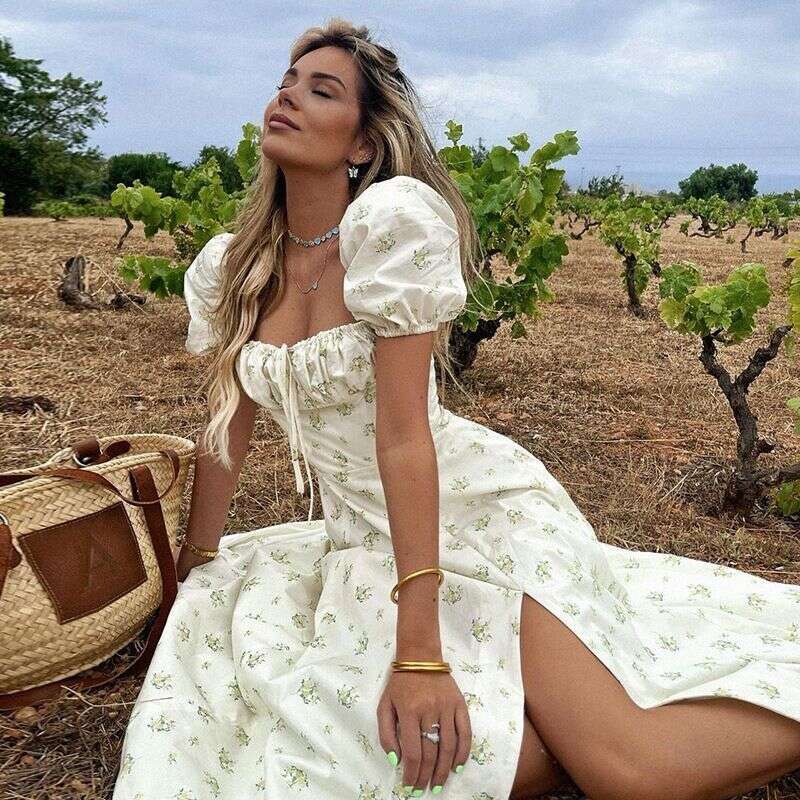 Designer French women's high-end elegant k30 floral fashion women's vacation dress 2026