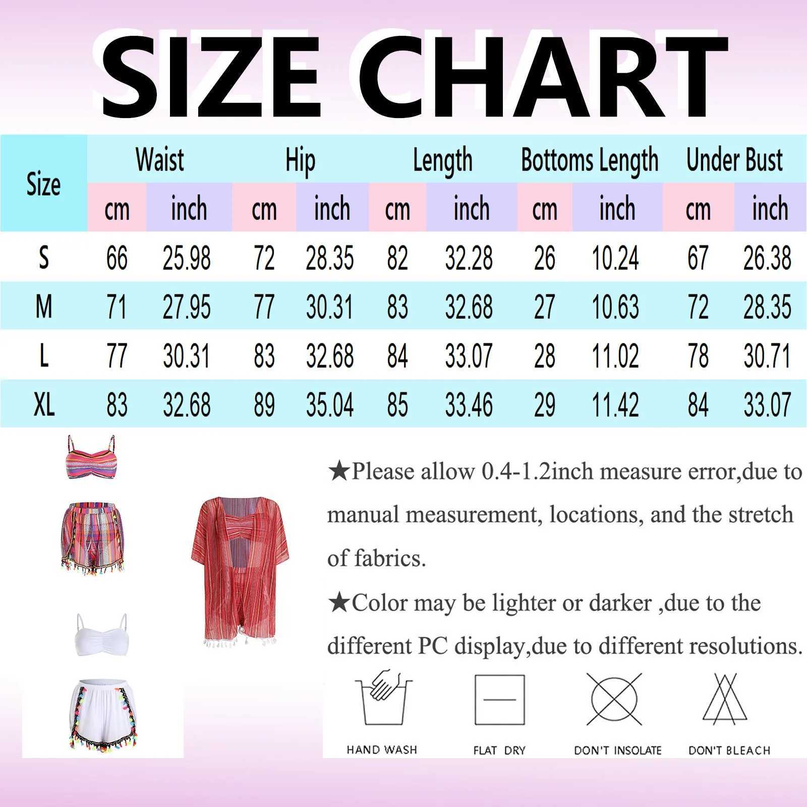 4 Piece Bikini Set 2026 Women Swimsuits Boho Tassels Sunscreen Blouse Cover Up Beach Shorts Bathing Suit Holiday Swimwear M260321