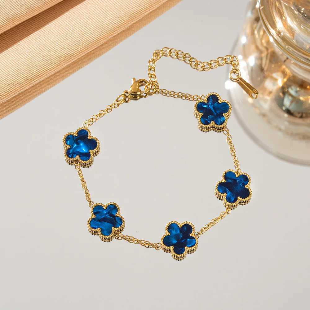 Adjustable Gold-Plated StainlESS Steel Plant Flower With Five Petals Womens Luxury Gifts H260321 - view 3