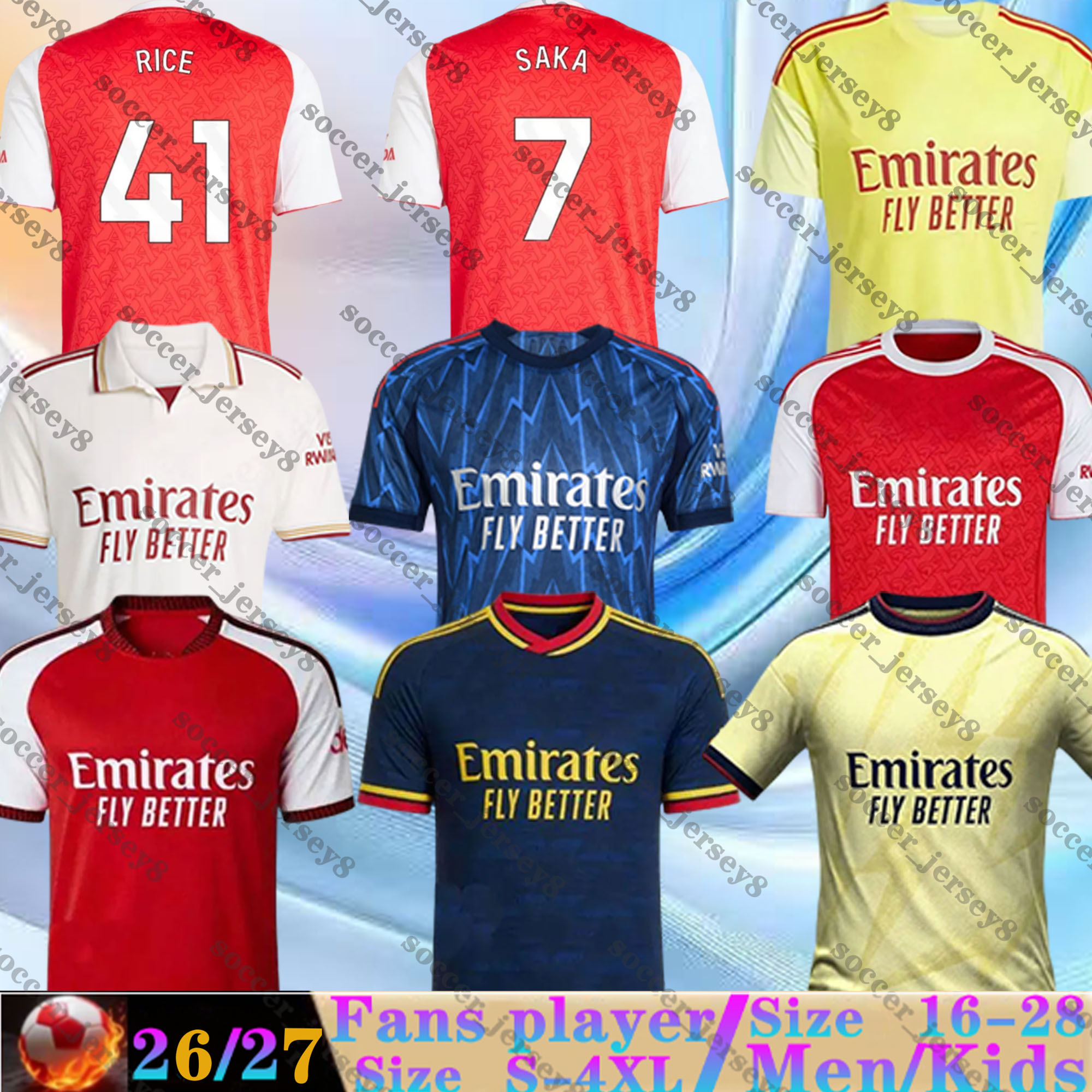 2026 2027 SAKA EZE Arsenally Soccer Jerseys G. JESUS ODEGAARD RICE HAVERTZ Gunners Arsenaljerseys Men Kids Kit MARTINELLI SMITH SALIBA MADUEKE 25 26 27 Football Shirt