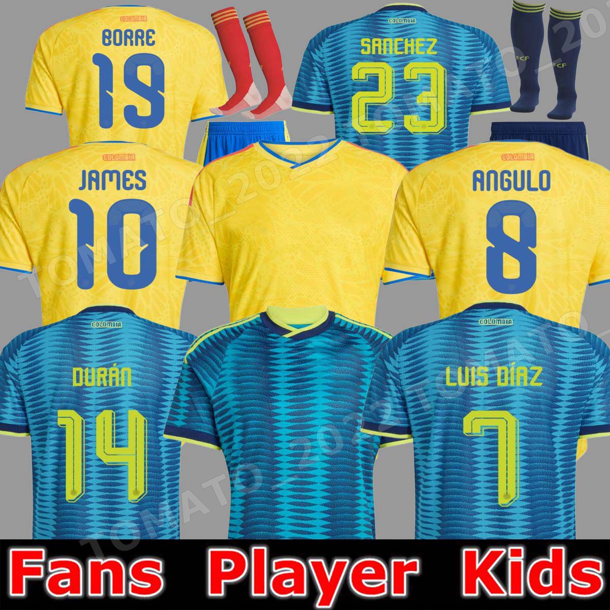 2026 Colombia World Kit Soccer Jerseys Copa America LUIS DIAZ FALCAO Home Cup 2025 Colombia Football Shirt CUADRADO Men Kids Kit Camiseta De Futbol jersey