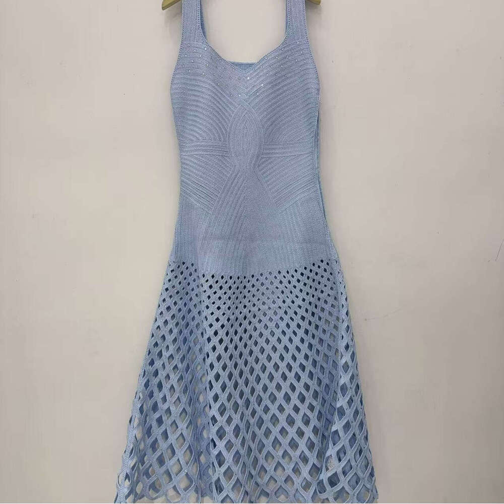 French Elegance 2026 Spring New Rhinestone Hollow Knitted A12 Cardigan Jacket, Vest, Dress Set